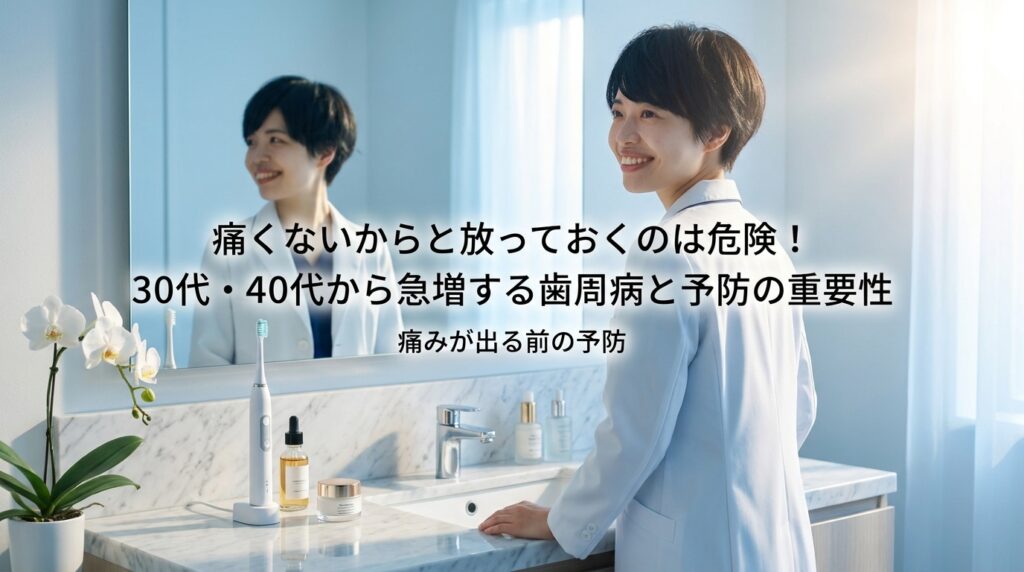 痛くないからと放っておくのは危険！30代・40代から急増する歯周病と予防の重要性